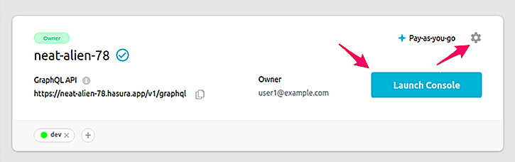 Project actions